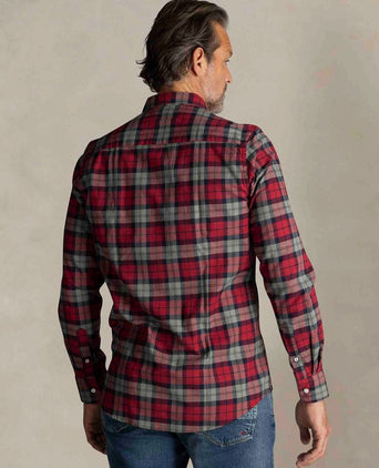 NZA shirt marcel flannel check cherry red | Regular-fit