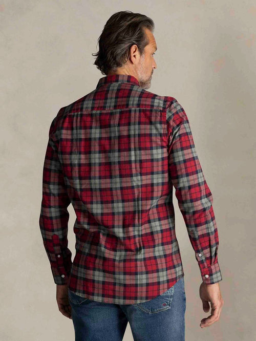 NZA shirt marcel flannel check cherry red | Regular-fit