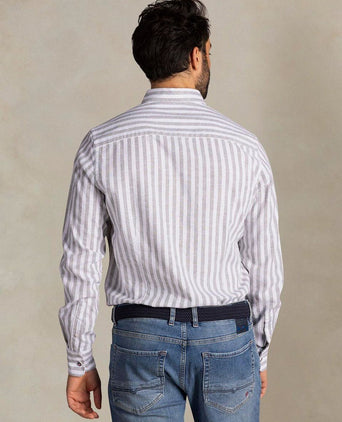 Shirt picton linnen blend streep groen