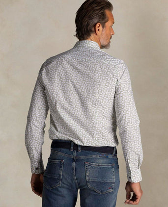 Shirt oban poplin bloemenprint groen