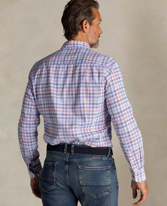 Shirt picton linnen blend ruit multicolour