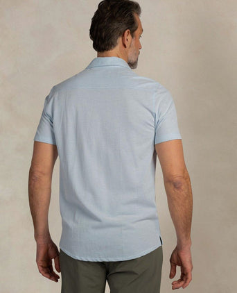 Overhemd short sleeve piqué sky blauw