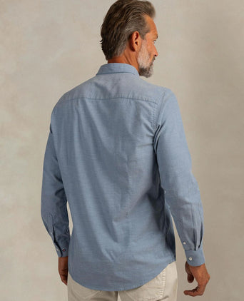 Overhemd bd barn twill blauw
