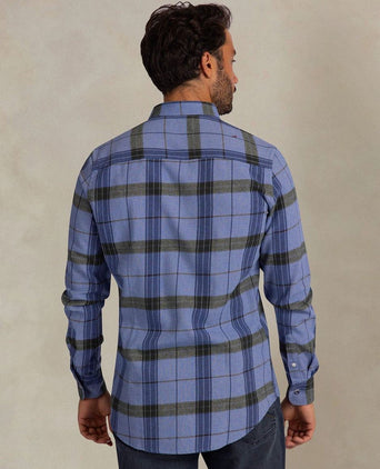 Overhemd bd waihi flannel check ink blue
