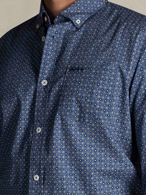 Shirt kylan poplin print blauw