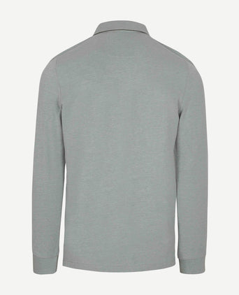 NZA longsleeve polo hamton piqué groen | Regular-fit