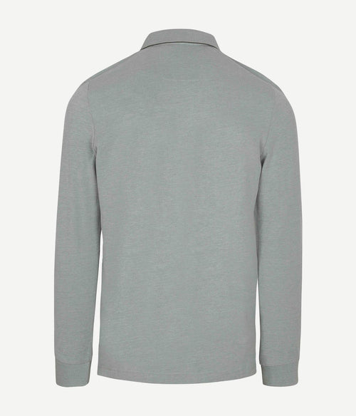 NZA longsleeve polo hamton piqué groen | Regular-fit