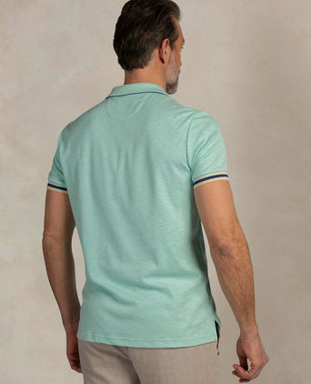 Polo bay jacquard mist groen