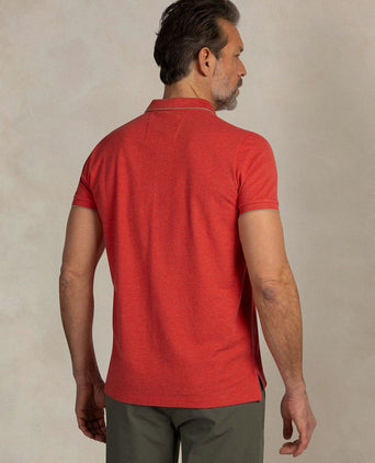 Polo henley piqué rood