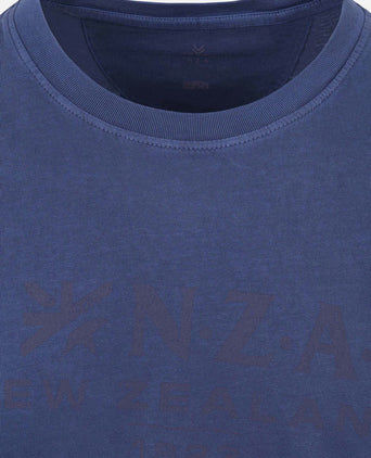 T-shirt faded logo donkerblauw