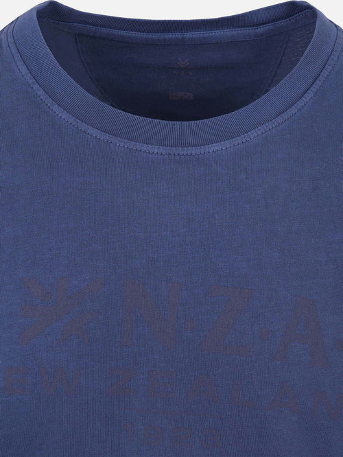 T-shirt faded logo donkerblauw
