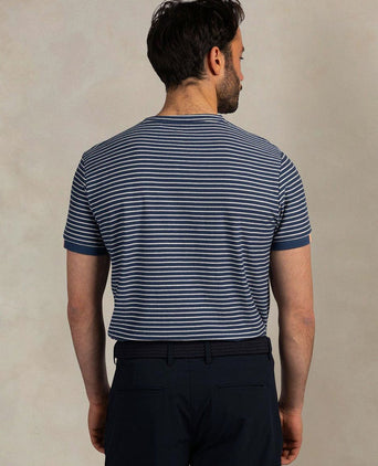 T-shirt jersey stripe donkerblauw sky
