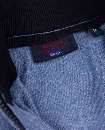halve rits trui christopher melange soft blue