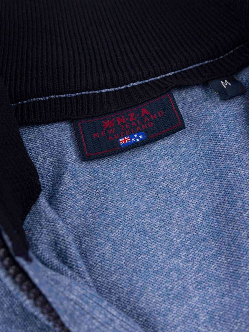 halve rits trui christopher melange soft blue