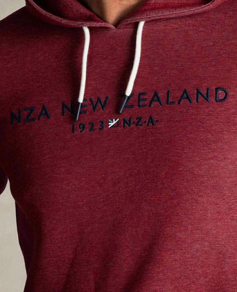 NZA hoodie diamond logo interlock melange cherry red | Regular-fit