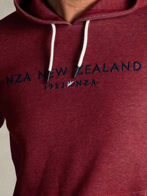 NZA hoodie diamond logo interlock melange cherry red | Regular-fit