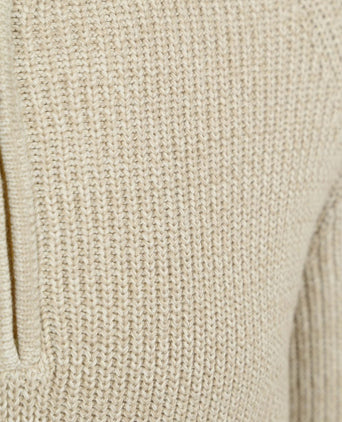 halve rits trui drake warm beige
