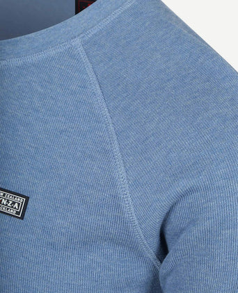 Sweater french rib huntly blauw