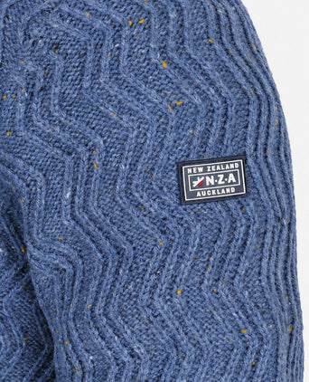 halve rits swirl kymara naps knit melange blue