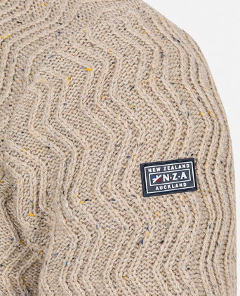 halve rits swirl kymara naps knit melange beige