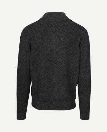 halve rits trui christopher melange donkerblauw