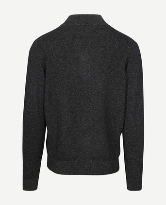 halve rits trui christopher melange donkerblauw