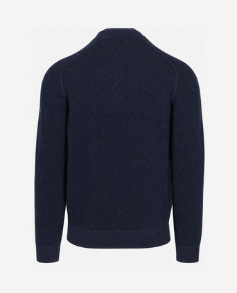 halve rits slub knit Oxford donkerblauw