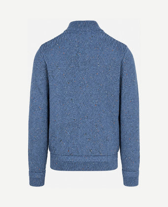 Pullover mocker eltham knit melange capri blue