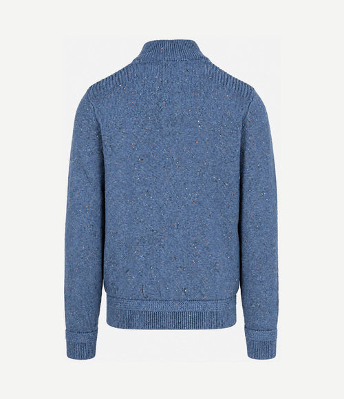 Pullover mocker eltham knit melange capri blue