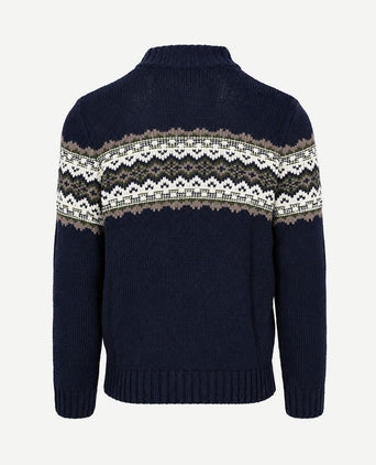 Pullover nordic wool blend donkerblauw