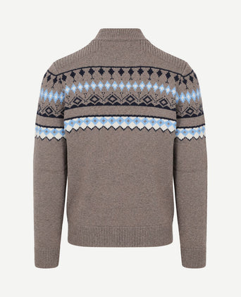 Pullover nordic wool blend taupe