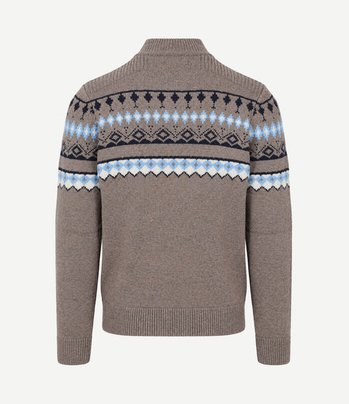 Pullover nordic wool blend taupe