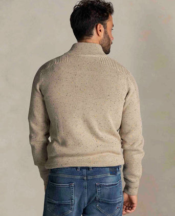 Pullover mocker conor melange warm beige