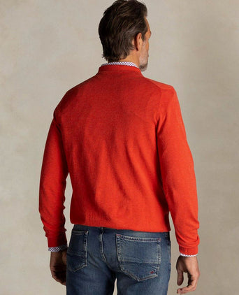 Longsleeve knitted polo rood