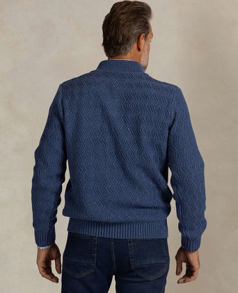 halve rits swirl kymara naps knit melange blue