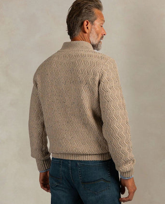 halve rits swirl kymara naps knit melange beige