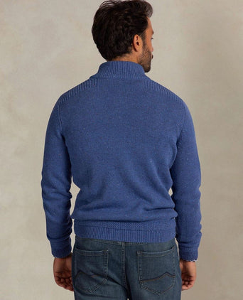 Pullover mocker eltham knit melange capri blue