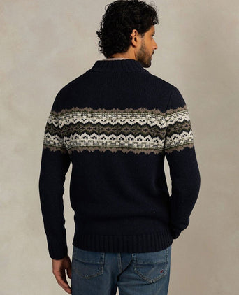 Pullover nordic wool blend donkerblauw