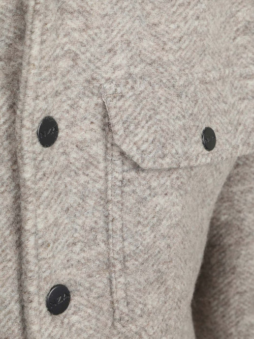 Overshirt willow wool blend greige