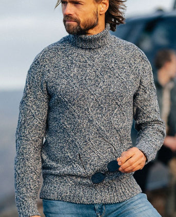 NZA coltrui eli cable melange donkerblauw | Regular-fit