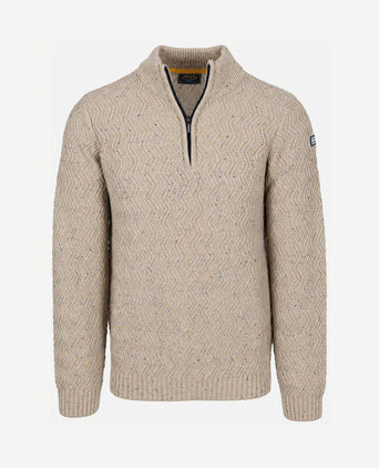 halve rits swirl kymara naps knit melange beige