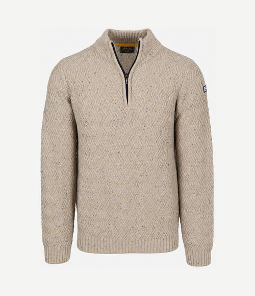 halve rits swirl kymara naps knit melange beige