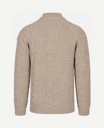 halve rits swirl kymara naps knit melange beige