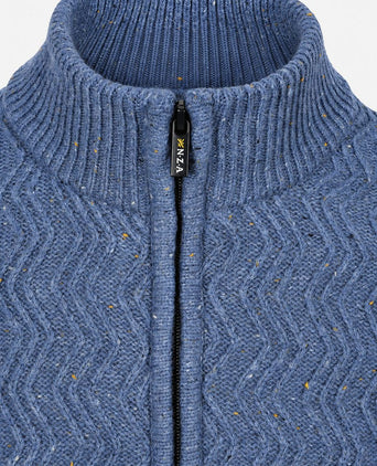 halve rits swirl kymara naps knit melange blue