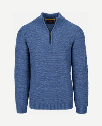 halve rits swirl kymara naps knit melange blue