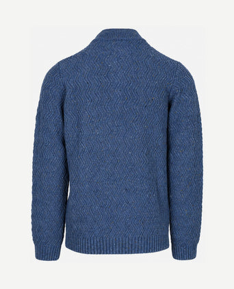 halve rits swirl kymara naps knit melange blue
