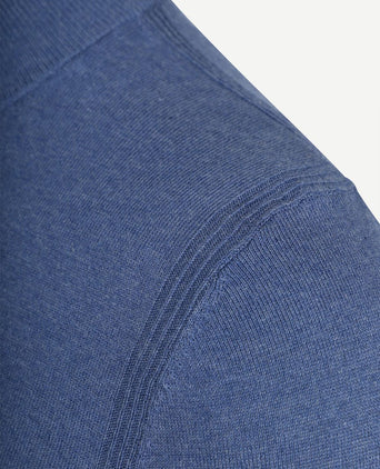 halve rits trui akar melange spring blue