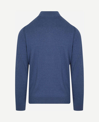 halve rits trui akar melange spring blue