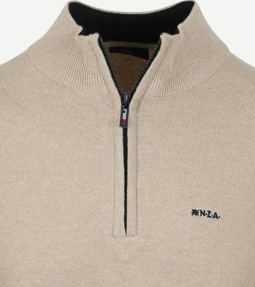 NZA halve rits trui christopher melange sand | Regular-fit