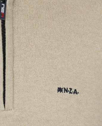 NZA halve rits trui christopher melange sand | Regular-fit